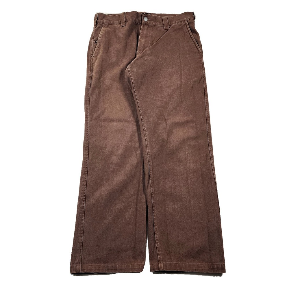 RVCA Pants Mens 32 Americana Fit Brown Baggy Wide Leg Skater Chinos Y2K